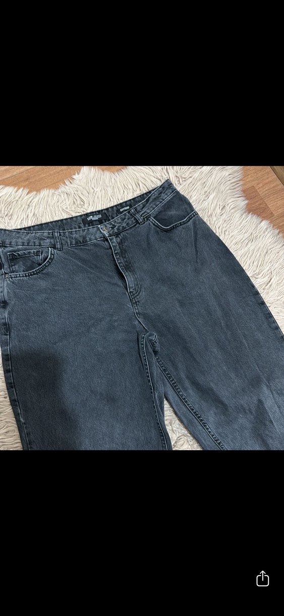 Gri Loose Fit Midi Kadın Jean Pantolon - Görsel 2