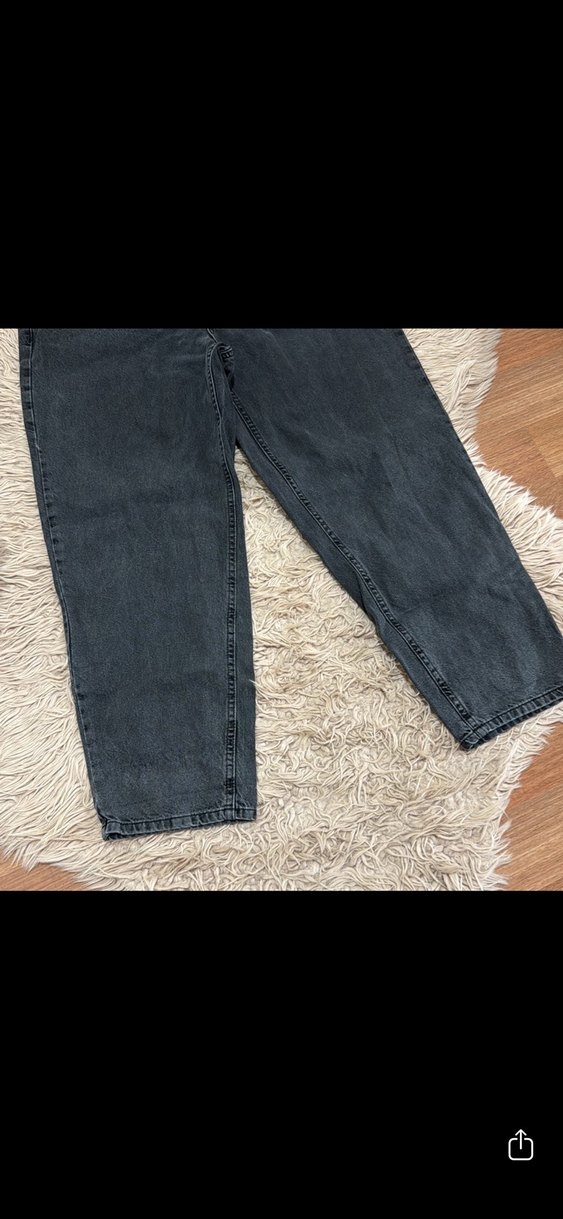 Gri Loose Fit Midi Kadın Jean Pantolon - Görsel 5