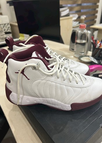 Beyaz Bordo Bağcıklı Basketbol Ayakkabısı - Görsel 3