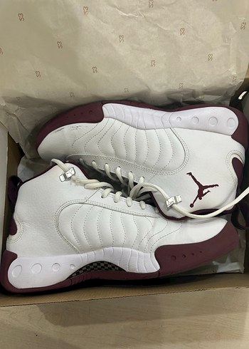 Beyaz Bordo Bağcıklı Basketbol Ayakkabısı - Görsel 6