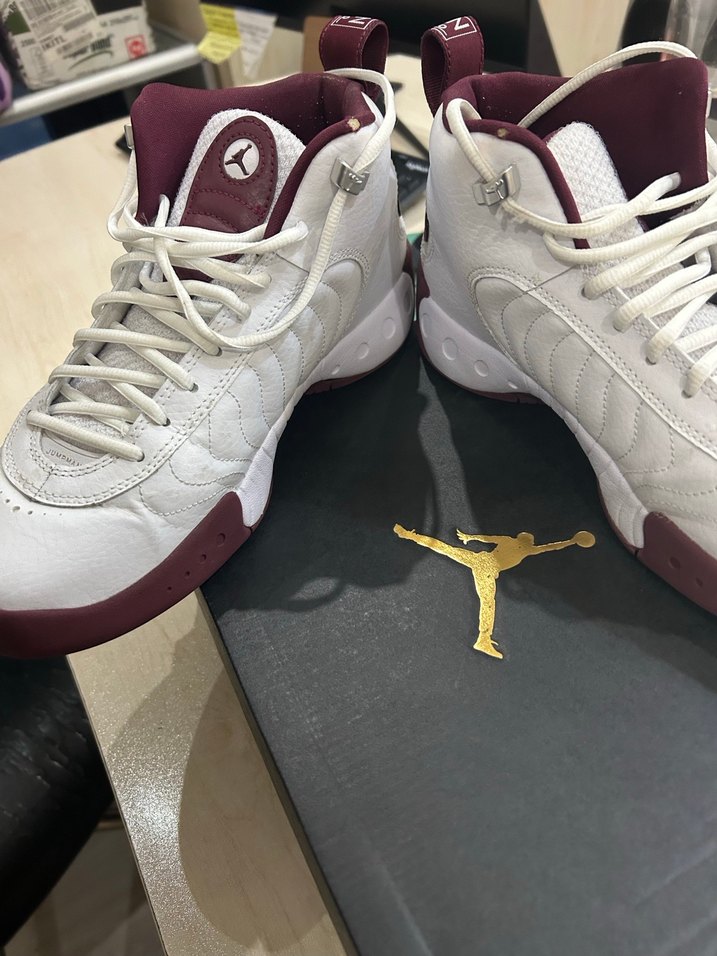 Beyaz Bordo Bağcıklı Basketbol Ayakkabısı - Görsel 5