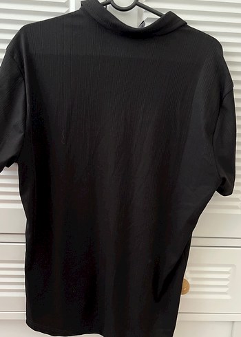 Düğmeli Siyah Kısa Kollu Erkek Gömlek - Görsel 3