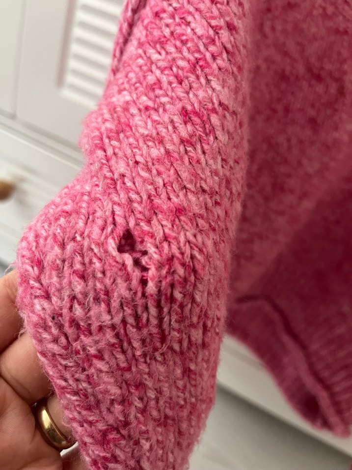 Pembe Örgü Kadın Kazak - Görsel 2