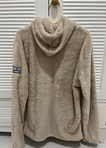 Bej Peluş Sweatshirt Kapüşonlu - Görsel 2