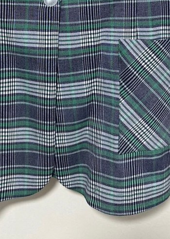 Adl Ekose Desenli Yeşil Kadın Ceket - Görsel 5