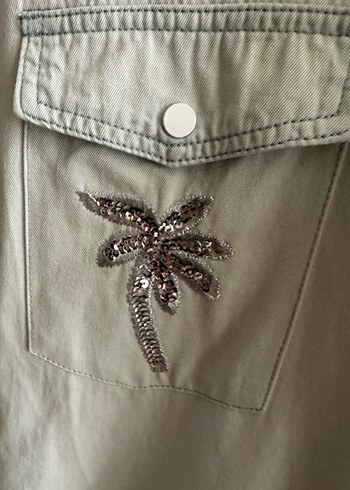 Twist Denim Düğmeli Salaş Gömlek - Görsel 4