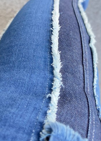 Mavi Batik Desenli Kadın Kot Pantolon takım - Görsel 6