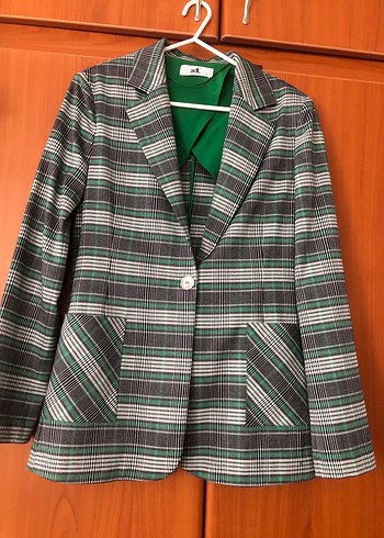 ADL Yeşil Gri Kadın Blazer Ceket - Görsel 3