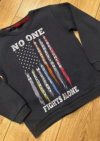 Erkek Çocuk Siyah Baskılı Sweatshirt - Görsel 3