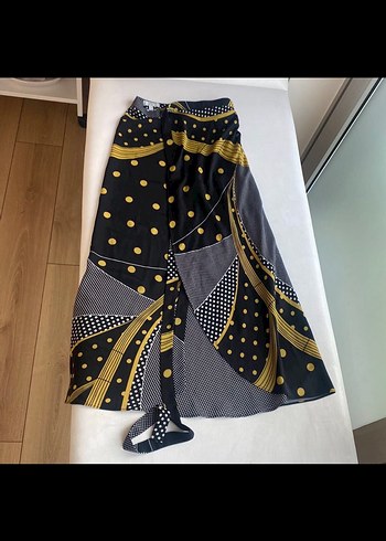 Twist Sarı Desenli Kadın Uzun Etek - Görsel 3