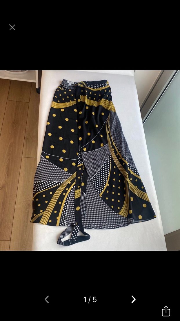 Twist Sarı Desenli Kadın Uzun Etek - Görsel 3