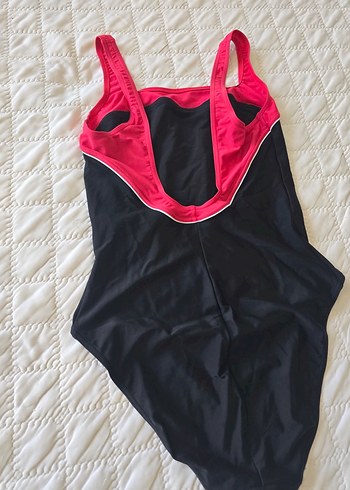 Pembe Siyah Spor İçi Drape Detaylı decatlon Mayo