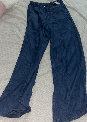 Defacto Kadın Mavi Bol Kesim Uzun Denim Pantolon