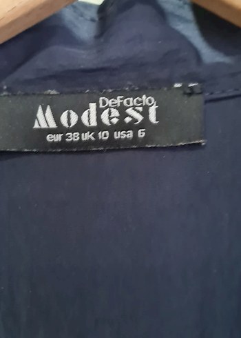 Lacivert gömlek yaka paraşüt uzun kollu elbise - Görsel 4