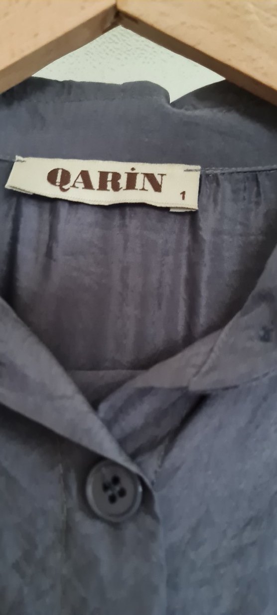 Gri Uzun Keten Tunik ve pantolon takımı - Görsel 4