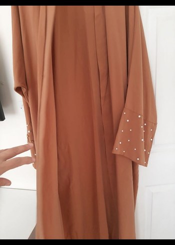 İnci Detaylı Bej Kadın abaya.taba renk.ilk görsel kendi rengi.