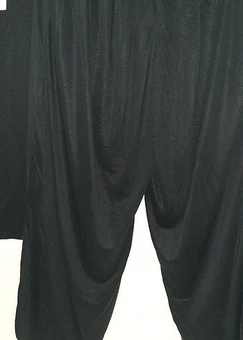 Siyah Kadın Salaş Saten Pantolon - Görsel 5