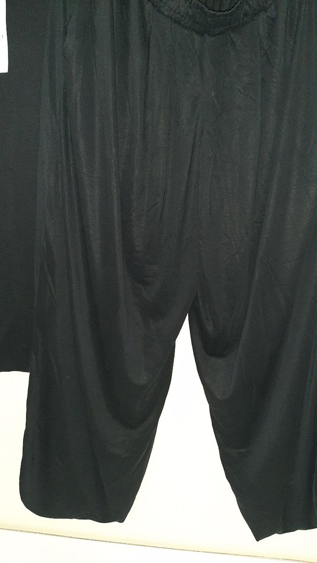 Siyah Kadın Salaş Saten Pantolon - Görsel 5