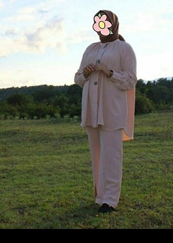 Bej Düğmeli Kadın  ikili takim. - Görsel 9