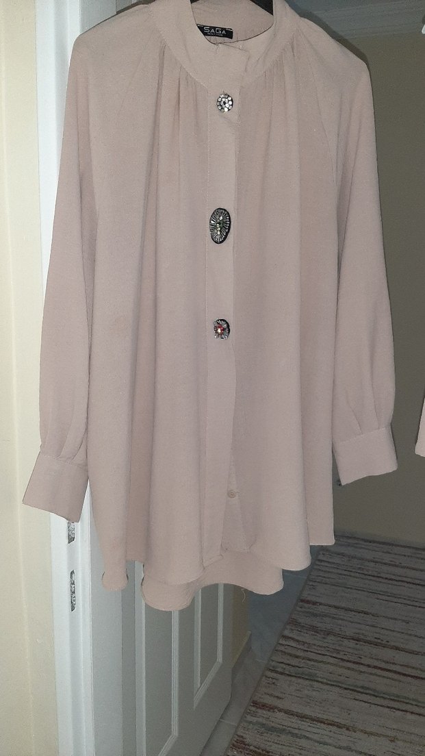 Bej Düğmeli Kadın  ikili takim. - Görsel 3