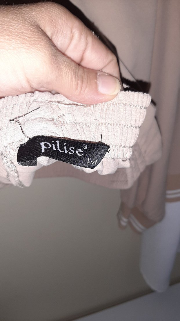 Bej Düğmeli Kadın  ikili takim. - Görsel 2