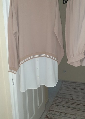 Bej Düğmeli harika kumaş Uzun Kollu, Salaş Kesim. - Görsel 5