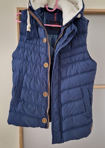 Düğmeli Koyu Mavi unisex Yelek - Görsel 3