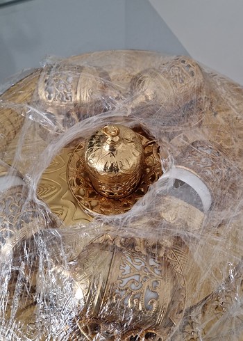 Altın Renkli İşlemeli Kahve Fincanı Takımı - Görsel 2