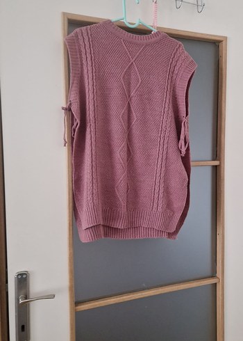 Pembe Bohem Örgü Kadın Süveter - Görsel 3