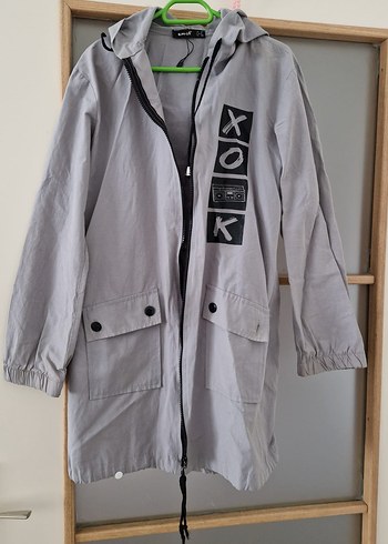 Düğmeli Gri Midi  Ceket 14 15 yaş için de uygun - Görsel 3