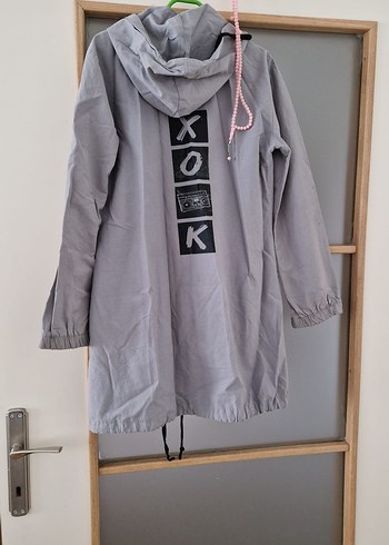 Düğmeli Gri Midi  Ceket 14 15 yaş için de uygun - Görsel 4