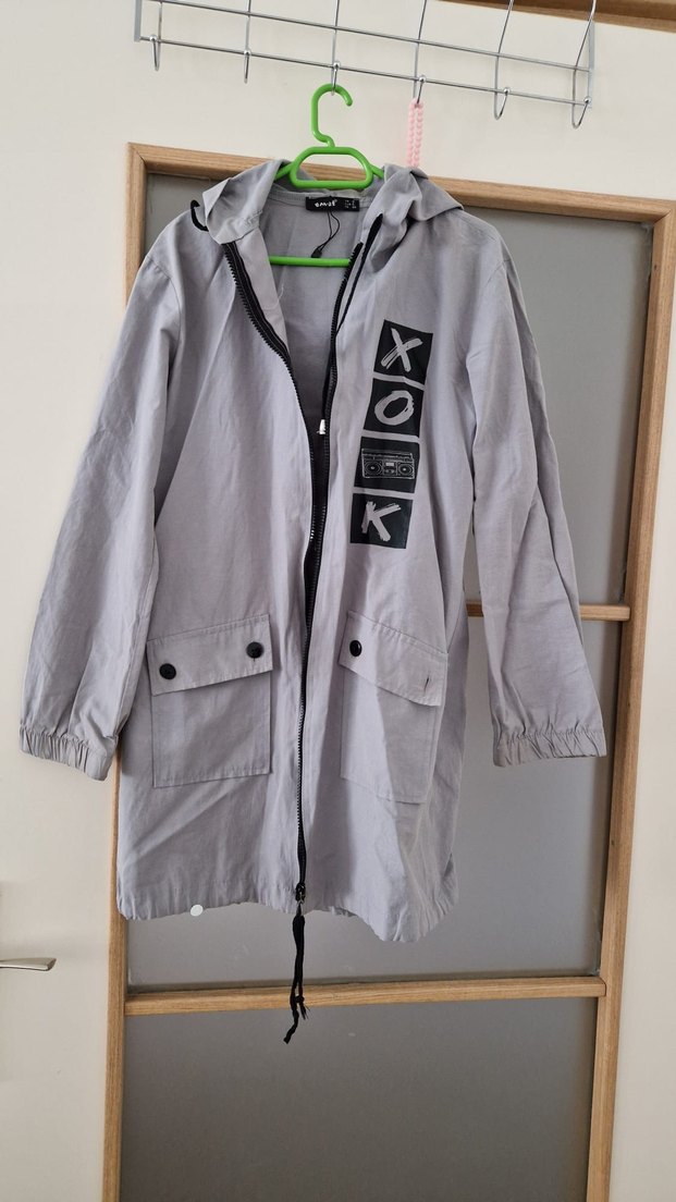 Düğmeli Gri Midi  Ceket 14 15 yaş için de uygun - Görsel 2