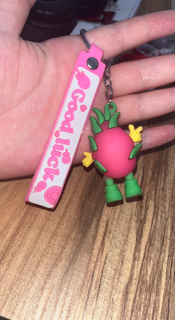 Pembe Püsküllü Anahtarlık - Rock Punk Tarzı - Görsel 2