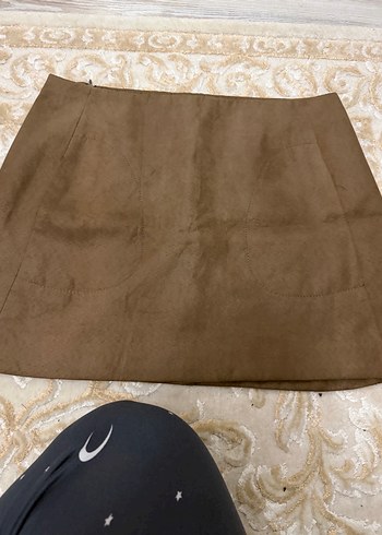 Zara Sik Kahverengi Suet Mini Etek
