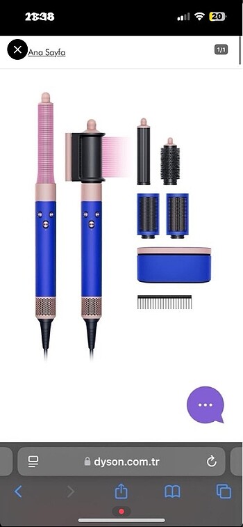 dyson airwrap blue blush
