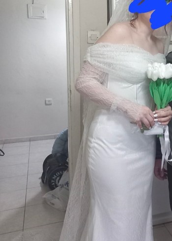 Modern klasik kayık yaka balık model gelinlik - Görsel 2