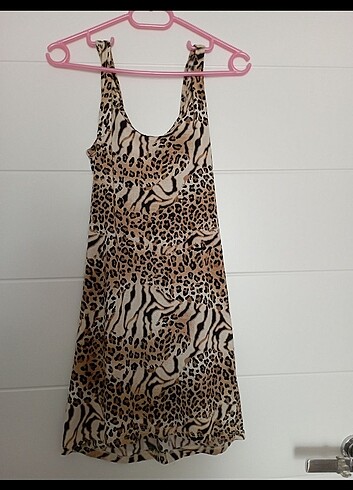 Zara Kısa Elbise Leopar