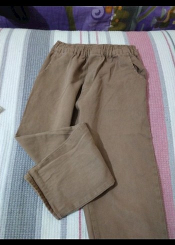 Bej Keten Kadın Pantolon - Görsel 4