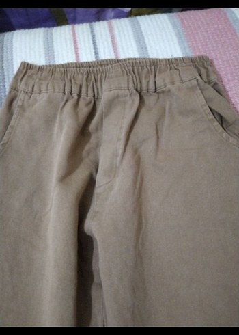 Bej Keten Kadın Pantolon - Görsel 5