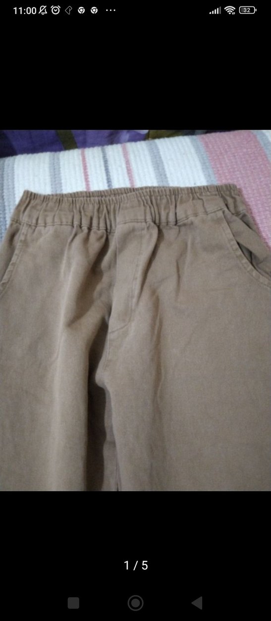 Bej Keten Kadın Pantolon - Görsel 5