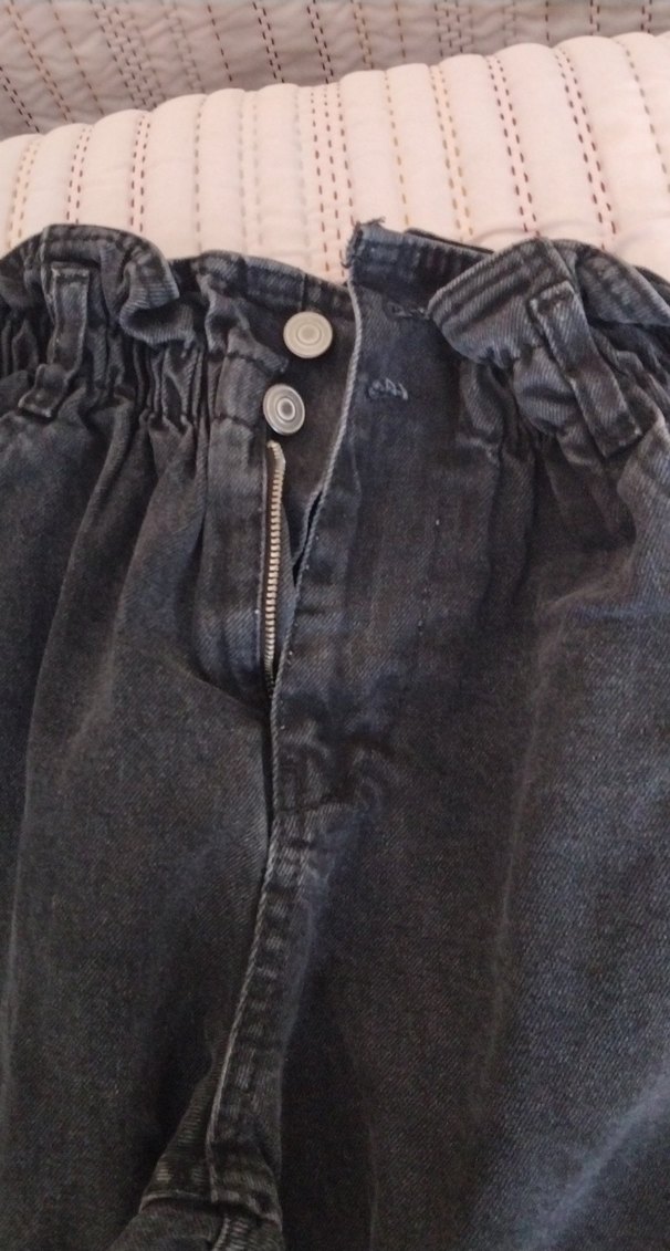 Kadın Siyah Bol Kesim Midi Kot Pantolon - Görsel 4