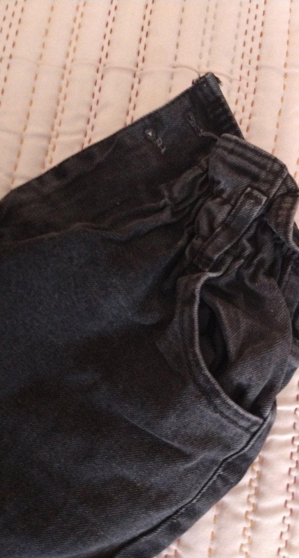 Kadın Siyah Bol Kesim Midi Kot Pantolon - Görsel 2