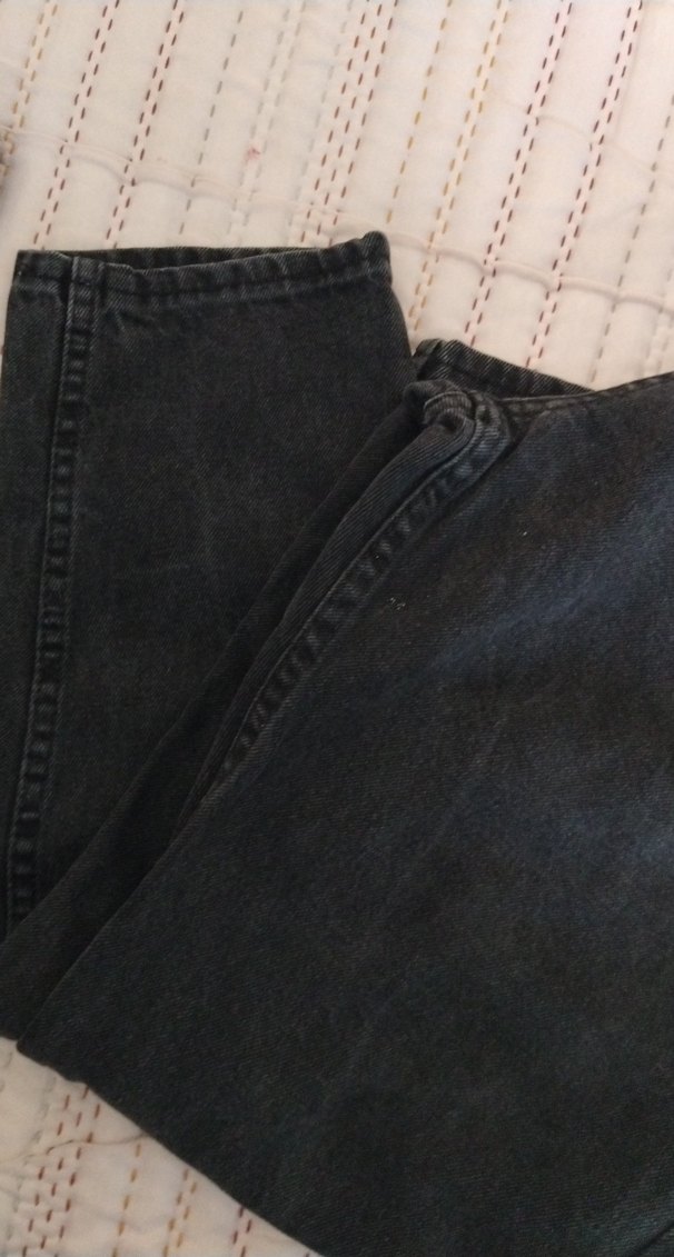 Kadın Siyah Bol Kesim Midi Kot Pantolon - Görsel 3