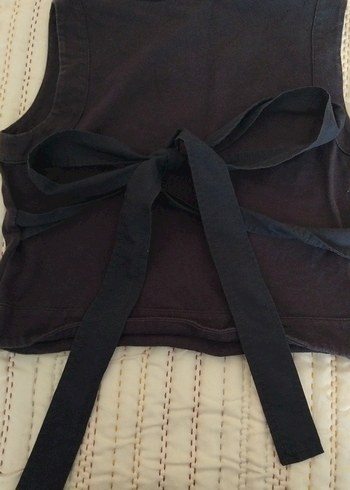 kadın arkadan bağlamali crop - Görsel 4