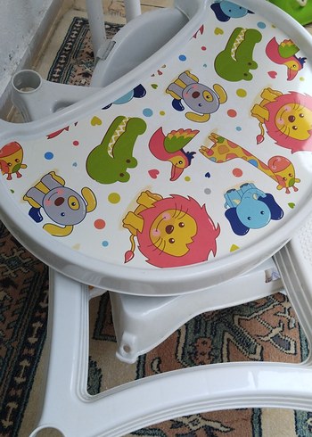 Renkli Desenli Bebek Mama Sandalyesi Tepsisi - Görsel 18