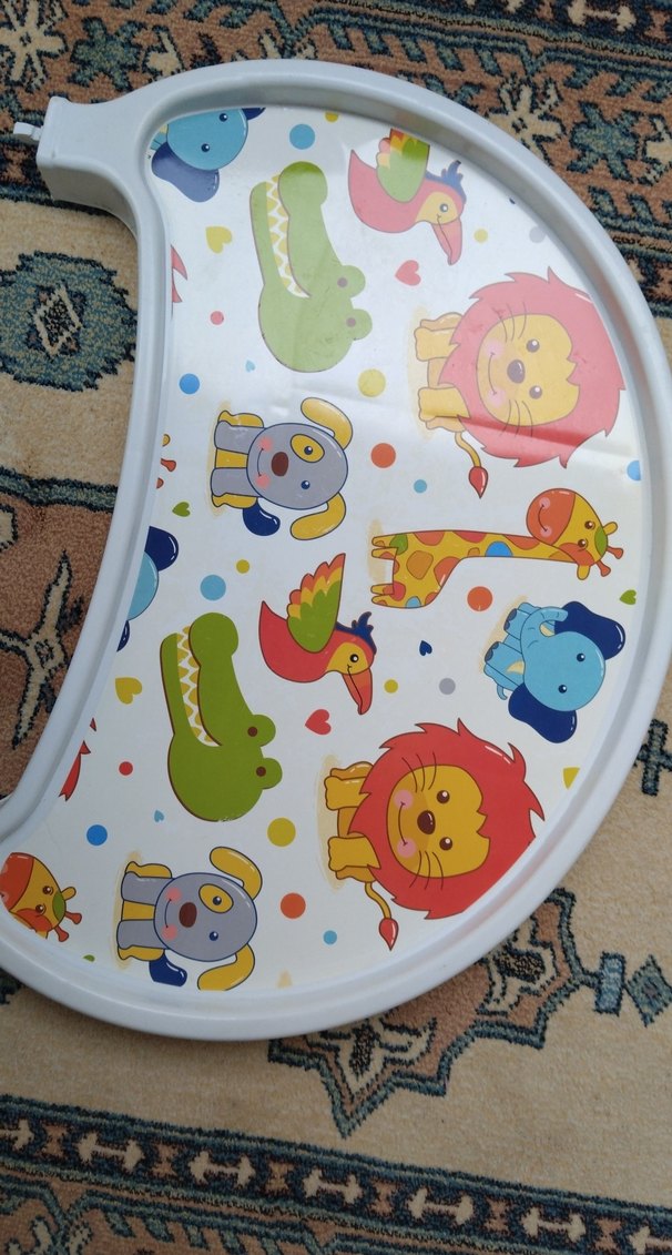 Renkli Desenli Bebek Mama Sandalyesi Tepsisi - Görsel 2