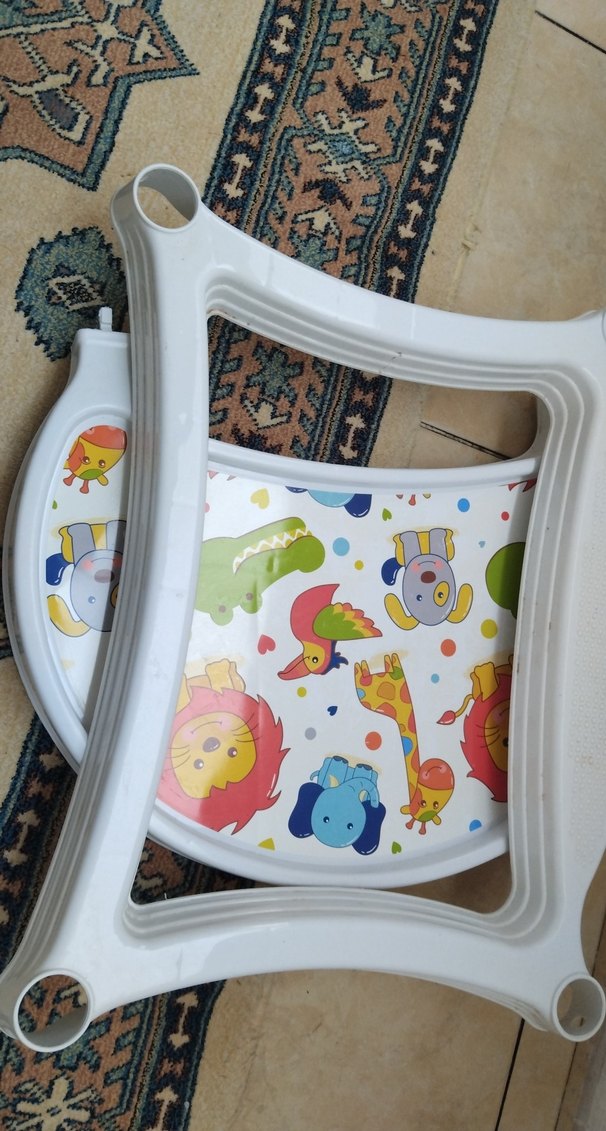 Renkli Desenli Bebek Mama Sandalyesi Tepsisi - Görsel 4