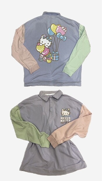 Hello Kitty Pastel Colorblock Sweatshirt Y2k