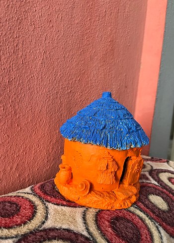 Diğer Renkli Mavi Çatı Figürin Şirinler Evi