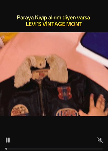 Levis Levi's Siyah Deri Biker Mont Vintage